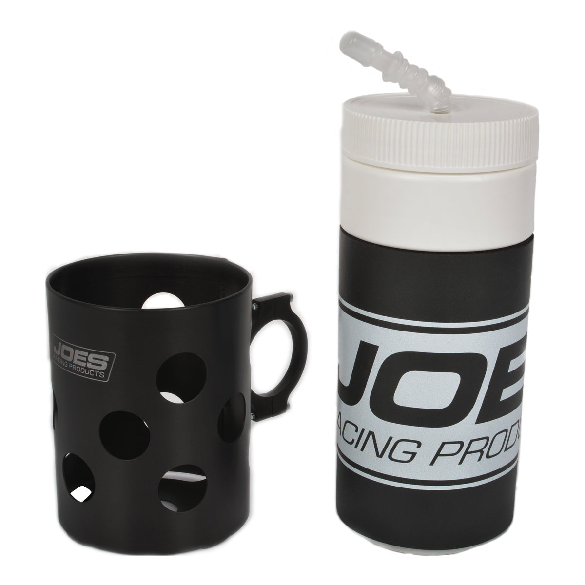 Joes Racing Products Drink Bottle Kit - 1-3/4 in Tube - Bottle / Mount Included - Aluminum - Black Anodized - Kit