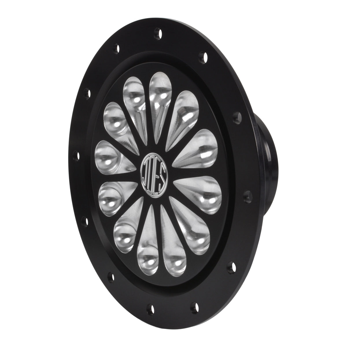 Joes Racing Products Fuel Filler Cap Assembly - Screw-On Cap - Flush Remote Mount - 12-Bolt Flange - 2-1/4 in Hose
