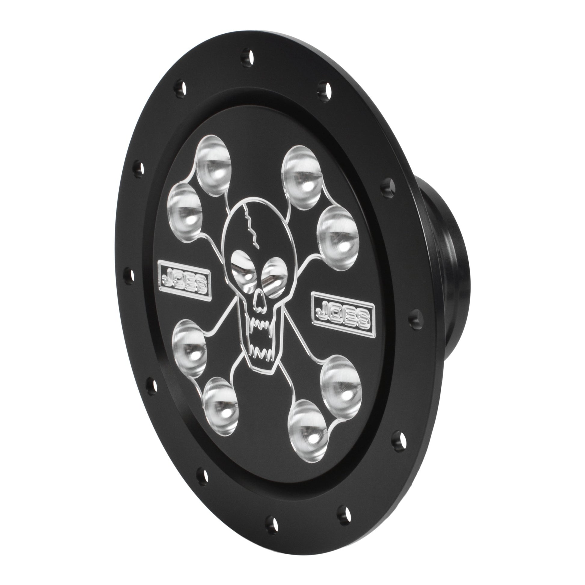 Joes Racing Products Fuel Filler Cap Assembly - Screw-On Cap - Flush Remote Mount - 12-Bolt Flange - 2-1/4 in Hose