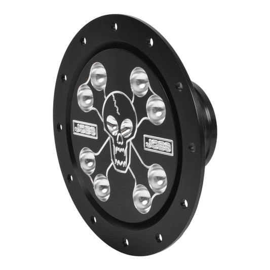 Joes Racing Products Fuel Filler Cap Assembly - Screw-On Cap - Flush Remote Mount - 12-Bolt Flange - 2-1/4 in Hose