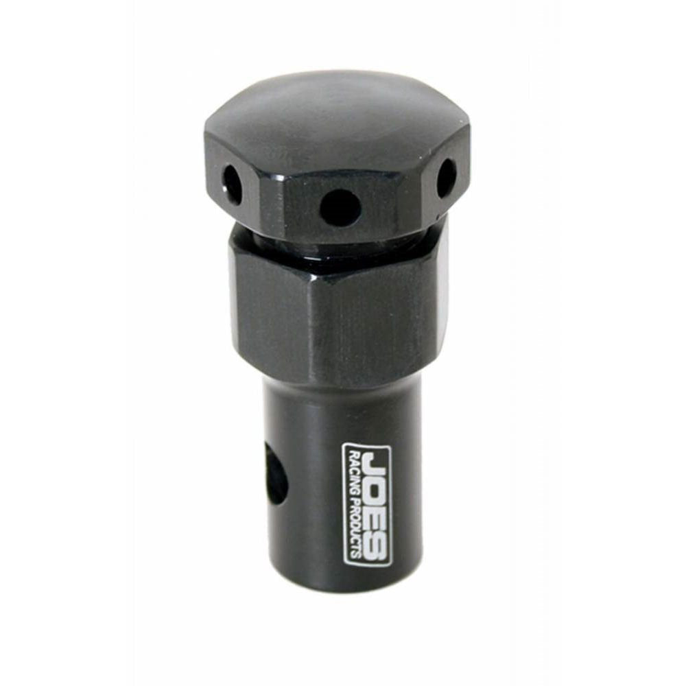 Joes Racing Products Roll Over Valve - External - Check Valve - 8 AN Bulkhead - Aluminum - Black Anodized - Each
