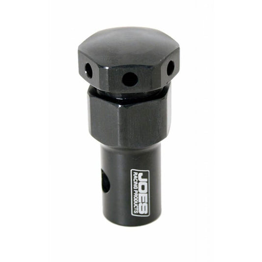 Joes Racing Products Roll Over Valve - External - Check Valve - 8 AN Bulkhead - Aluminum - Black Anodized - Each