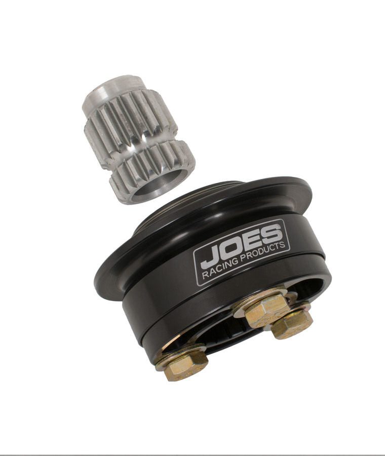 Joes Racing Products Steering Wheel Quick Release - Pinless - 360 Degree Release - Aluminum - Black Anodized - 3-Bolt
