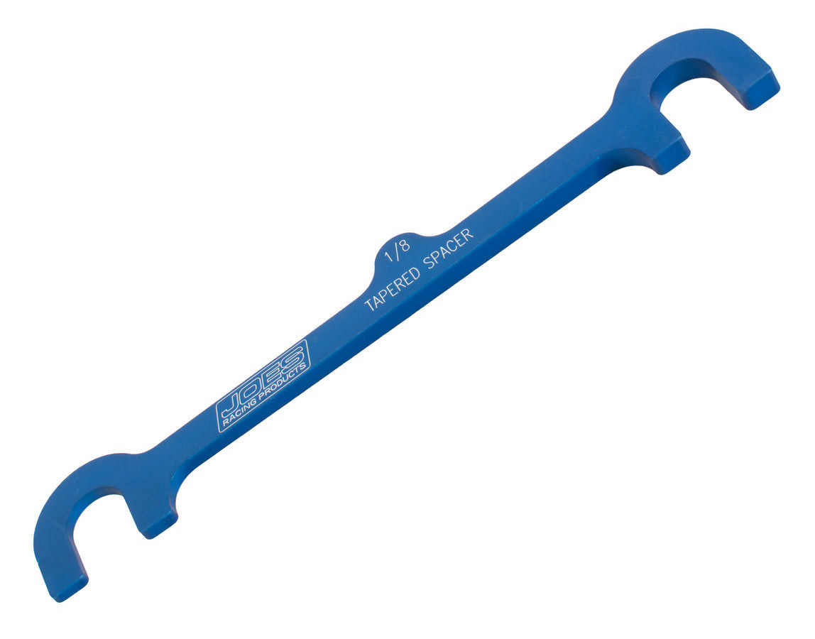Joes Racing Products Control Arm Shims - Upper - Tapered - 6 in Center Spacing - 1/8 in - Aluminum - Blue Anodized -
