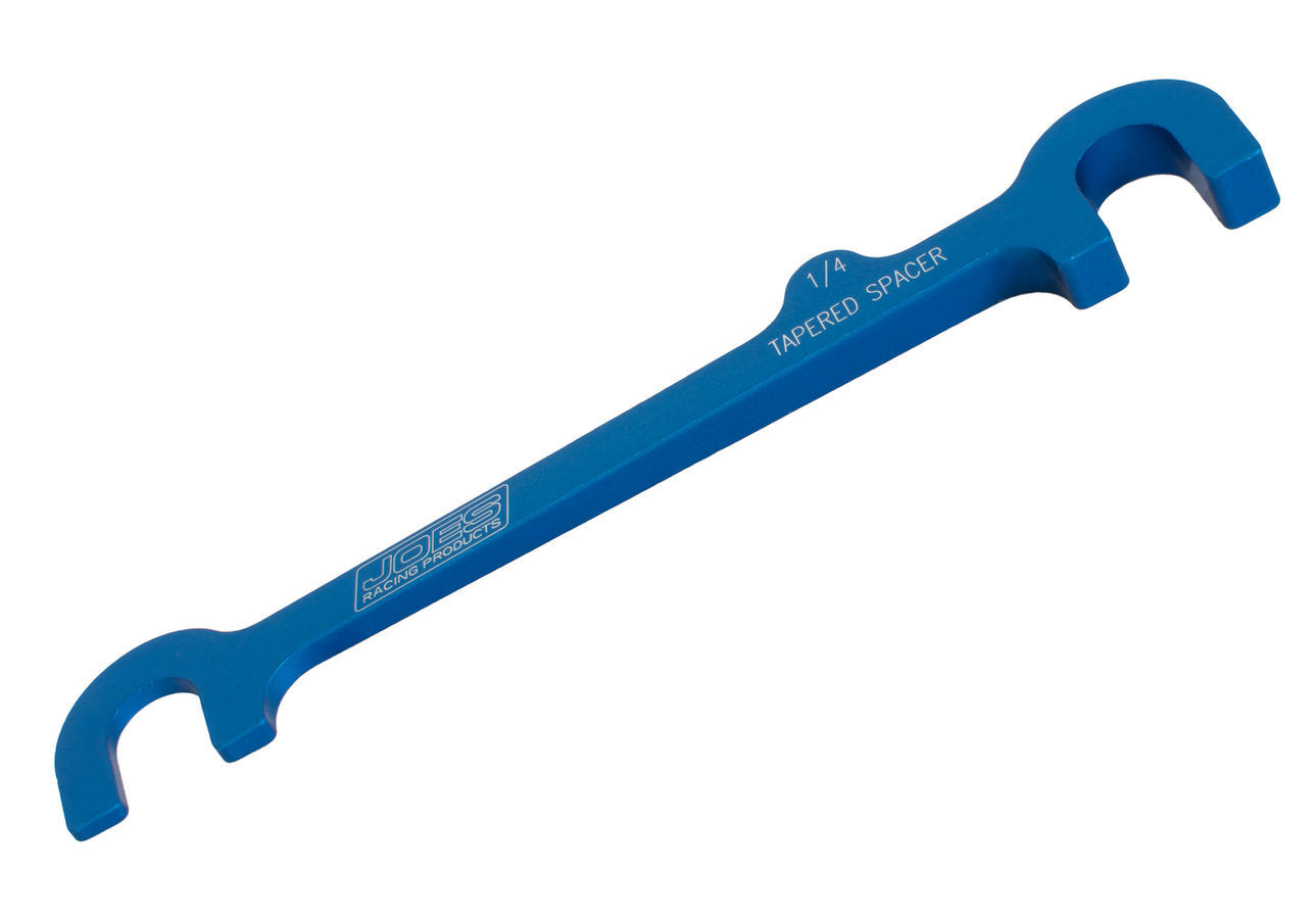 Joes Racing Products Control Arm Shims - Upper - Tapered - 6 in Center Spacing - 1/4 in - Aluminum - Blue Anodized -