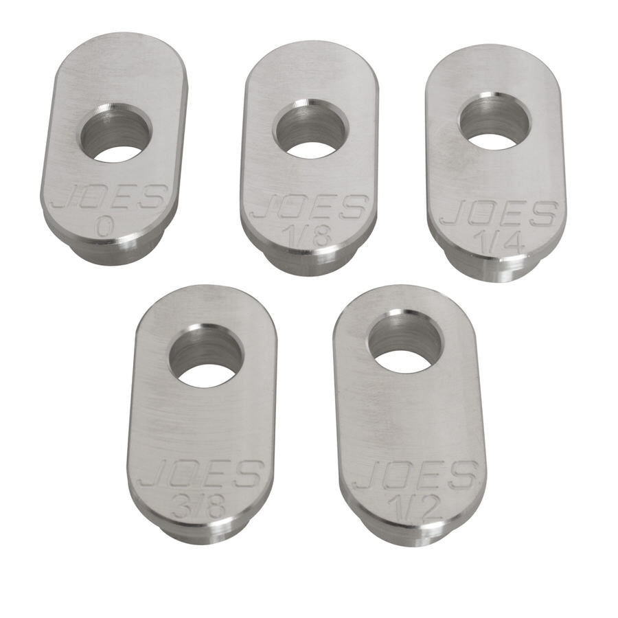 Joes Racing Products Control Arm Caster Slug - 1/2 in ID Hole - 0 to 1/2 in Offset - Aluminum - Natural - Joes Slotted