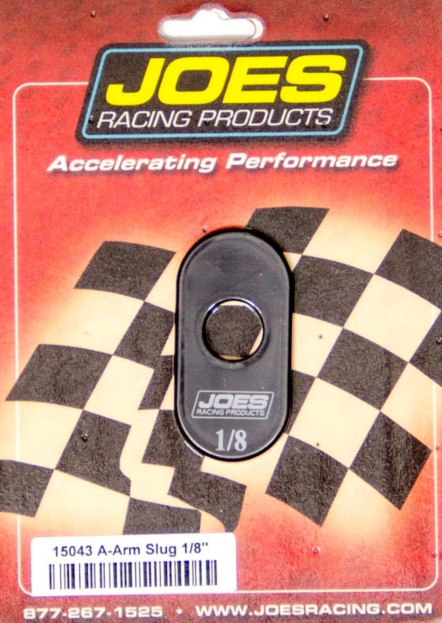 Joes Racing Products Control Arm Caster Slug - 1/2 in ID Hole - 1/8 Offset - Aluminum - Black Anodized - Joes Slotted
