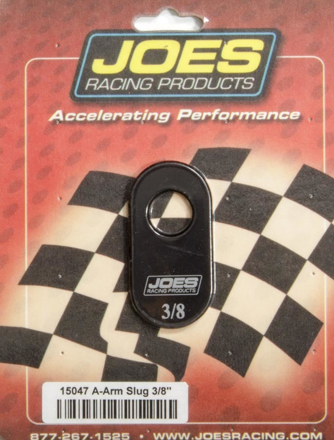 Joes Racing Products Control Arm Caster Slug - 1/2 in ID Hole - 3/8 Offset - Aluminum - Black Anodized - Joes Slotted