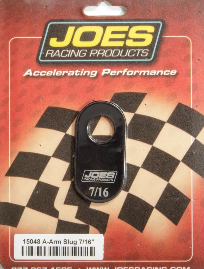 Joes Racing Products Control Arm Caster Slug - 1/2 in ID Hole - 7/16 Offset - Aluminum - Black Anodized - Joes Slotted
