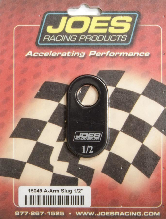 Joes Racing Products Control Arm Caster Slug - 1/2 in ID Hole - 1/2 Offset - Aluminum - Black Anodized - Joes Slotted