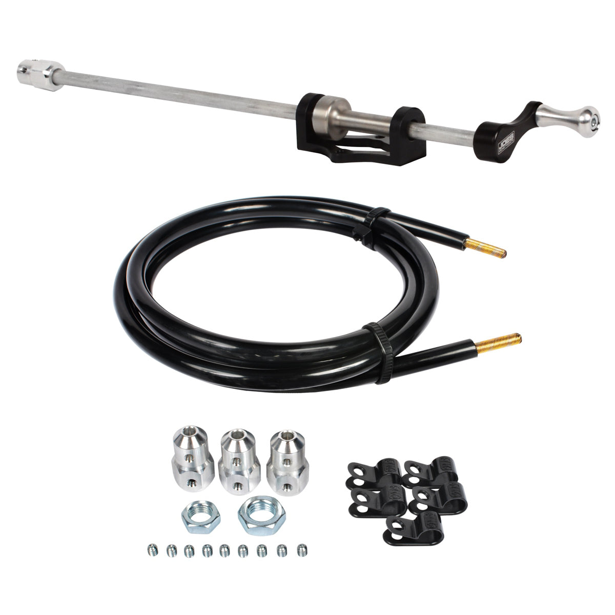 Joes Racing Products Balance Bar Adjuster - 72 in Long - 60 in Flex Cable - 3/8-24 in Thread - Crank Style - Kit
