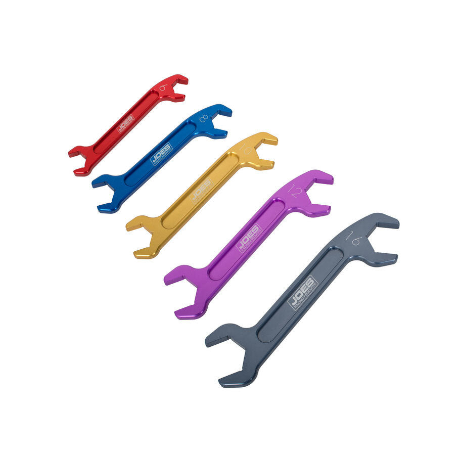 Joes Racing Products AN Wrench Set - Double End - 5 Piece - 6 AN to 16 AN - Aluminum - Multi Color Anodized - Kit