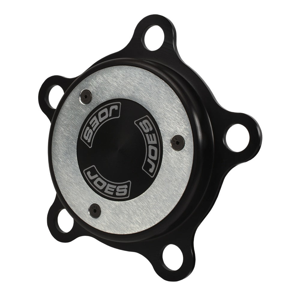 Joes Racing Products Wheel Hub Dust Cap - 5-Bolt - Steel Gauge Adapter Insert - Aluminum - Black Anodized - Wide 5
