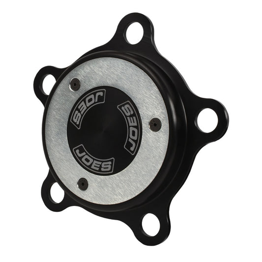 Joes Racing Products Wheel Hub Dust Cap - 5-Bolt - Steel Gauge Adapter Insert - Aluminum - Black Anodized - Wide 5