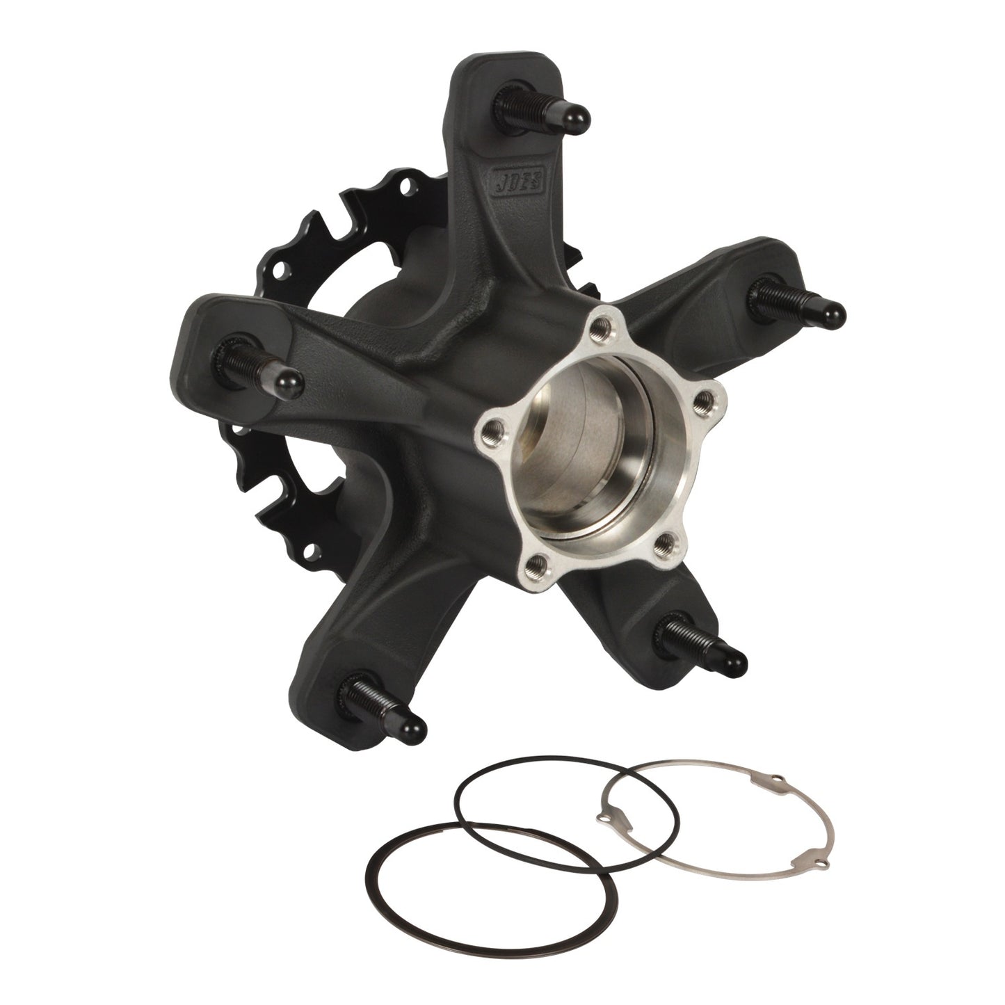 Joes Racing Products Wheel Hub - Accelerator - Rear - Wide 5 - Bearing Races Included - Wheel Studs - Aluminum - Black