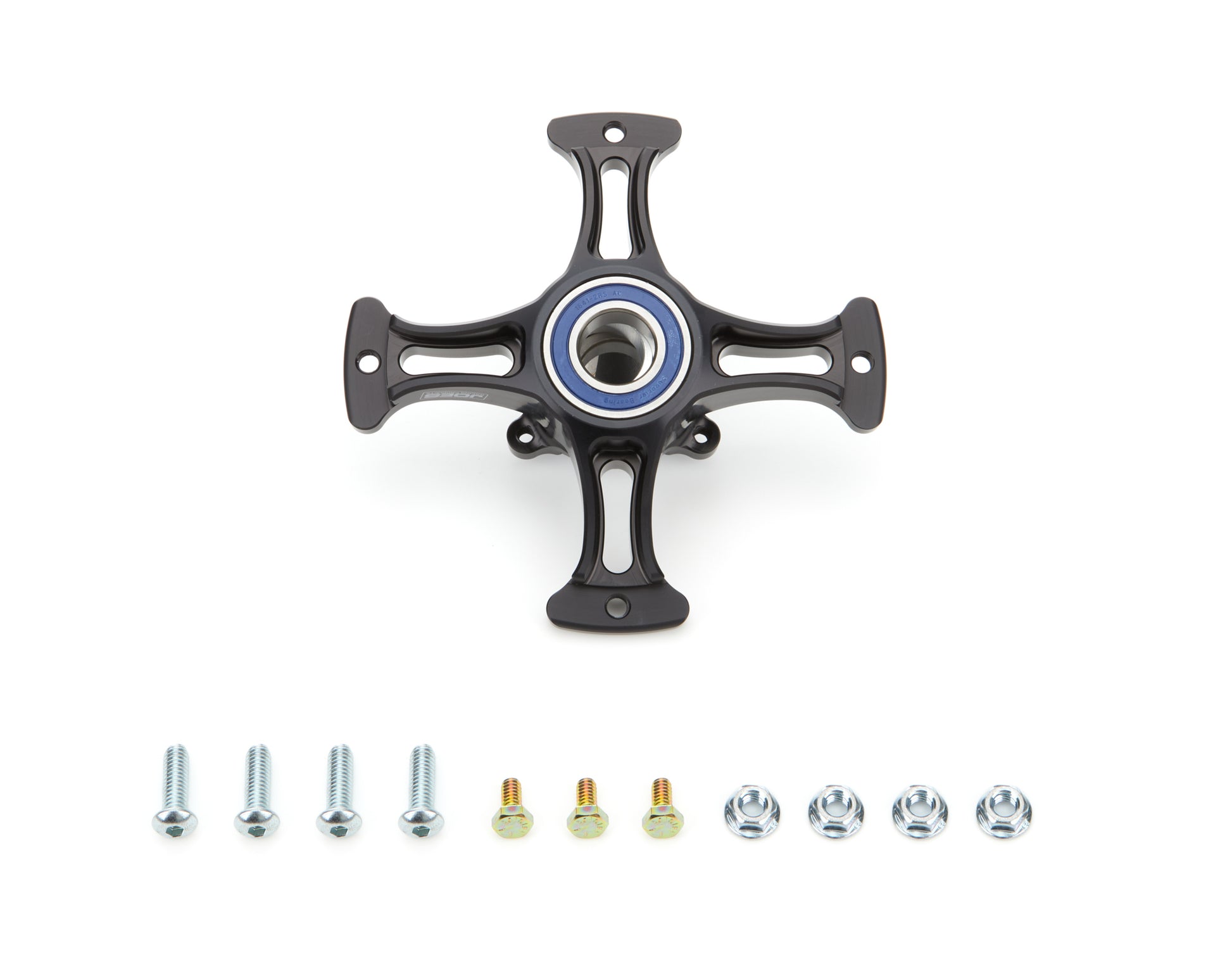 Joes Racing Products Wheel Hub - Front - Driver Side - 3-Bolt Rotor Mount - Aluminum - Black Anodized - Micro / Mini