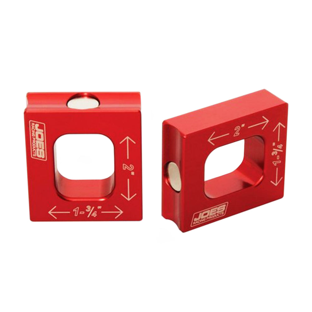 Joes Racing Products Setup Blocks - Short - 1-3/4 or 2 in - Magnetic Base - Aluminum - Red Anodized - Pair