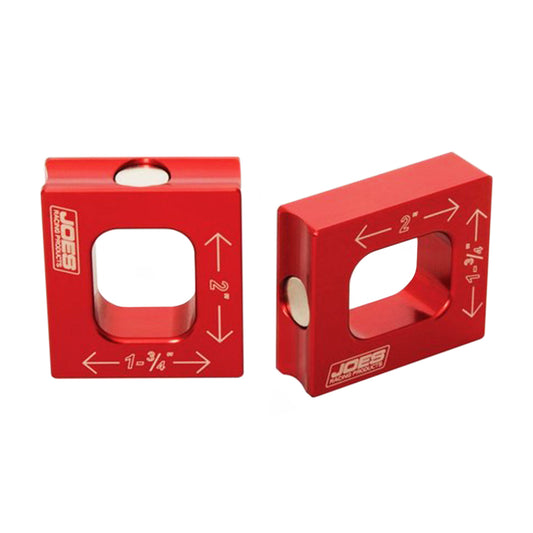 Joes Racing Products Setup Blocks - Short - 1-3/4 or 2 in - Magnetic Base - Aluminum - Red Anodized - Pair