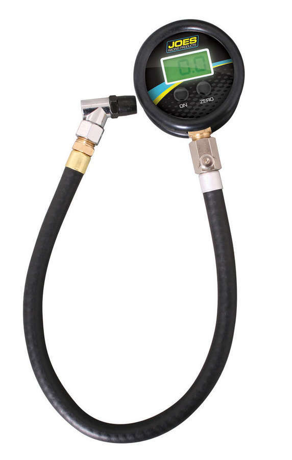 Joes Racing Products Tire Pressure Gauge - 0-60 psi - Digital - 2-1/2 in Diameter - Black - 1 lb Increments - Each