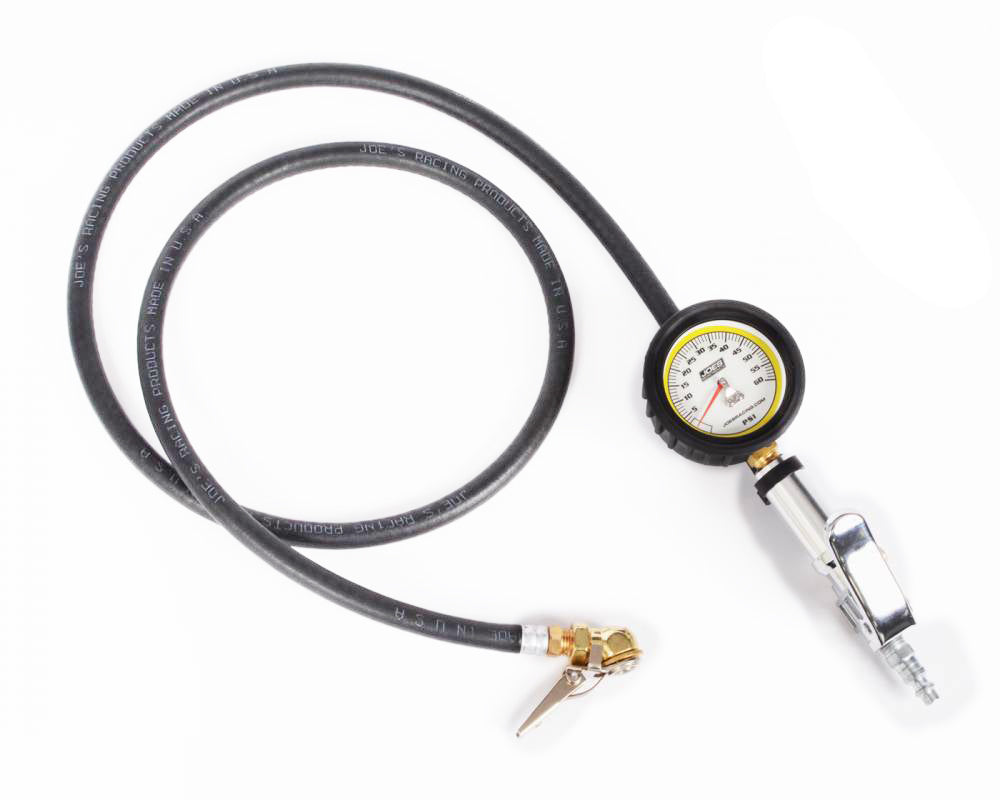 Joes Racing Products Tire Inflator and Gauge - Pro Gauge - Quick Fill - Remote - 5 ft Air Hose - 0-60 psi - Analog -