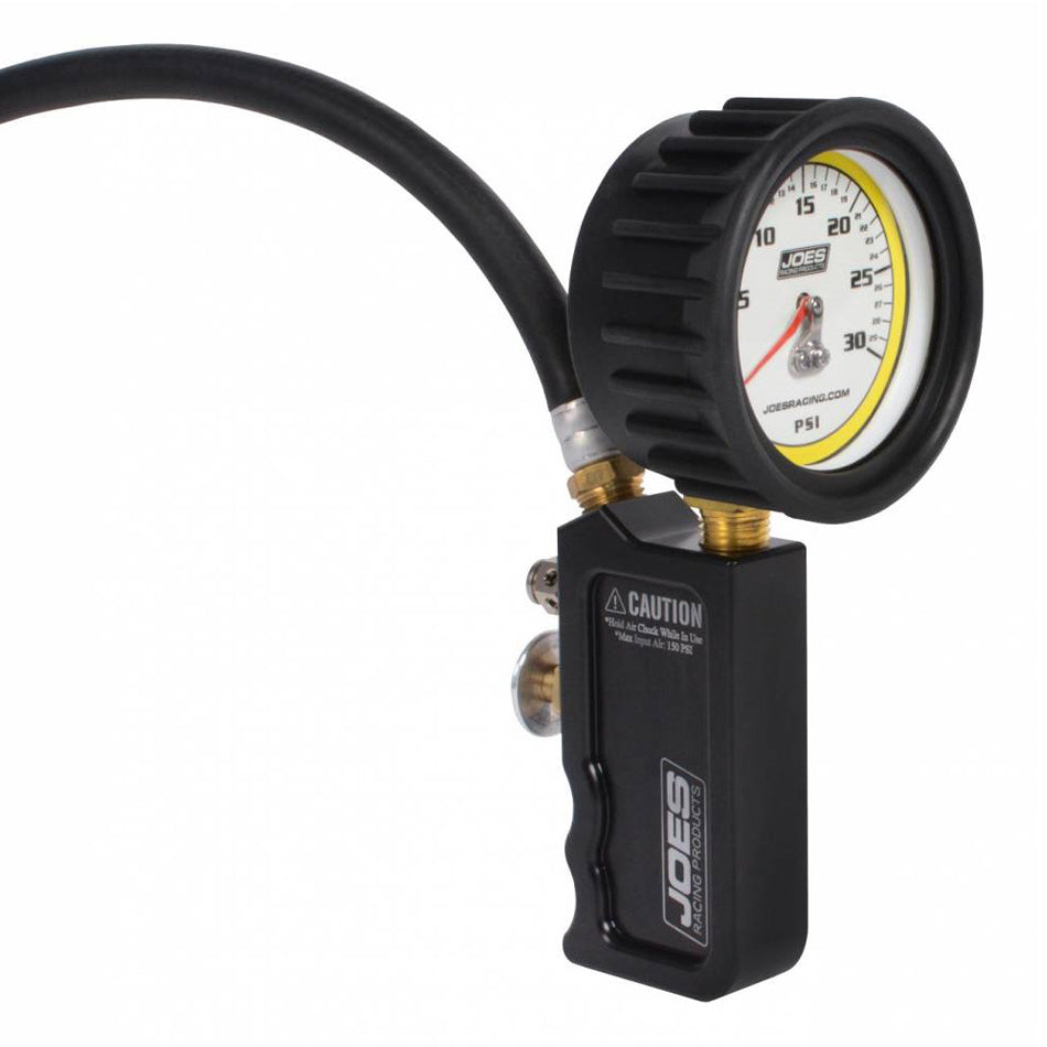 Joes Racing Products Tire Inflator and Gauge - Professional Quick Fill - 0-30 psi - Air Line / Fittings - Analog -