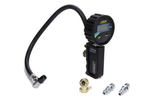 Joes Racing Products Tire Inflator and Gauge - Professional Quick Fill - 0-60 psi - Air Line / Fittings - Digital -