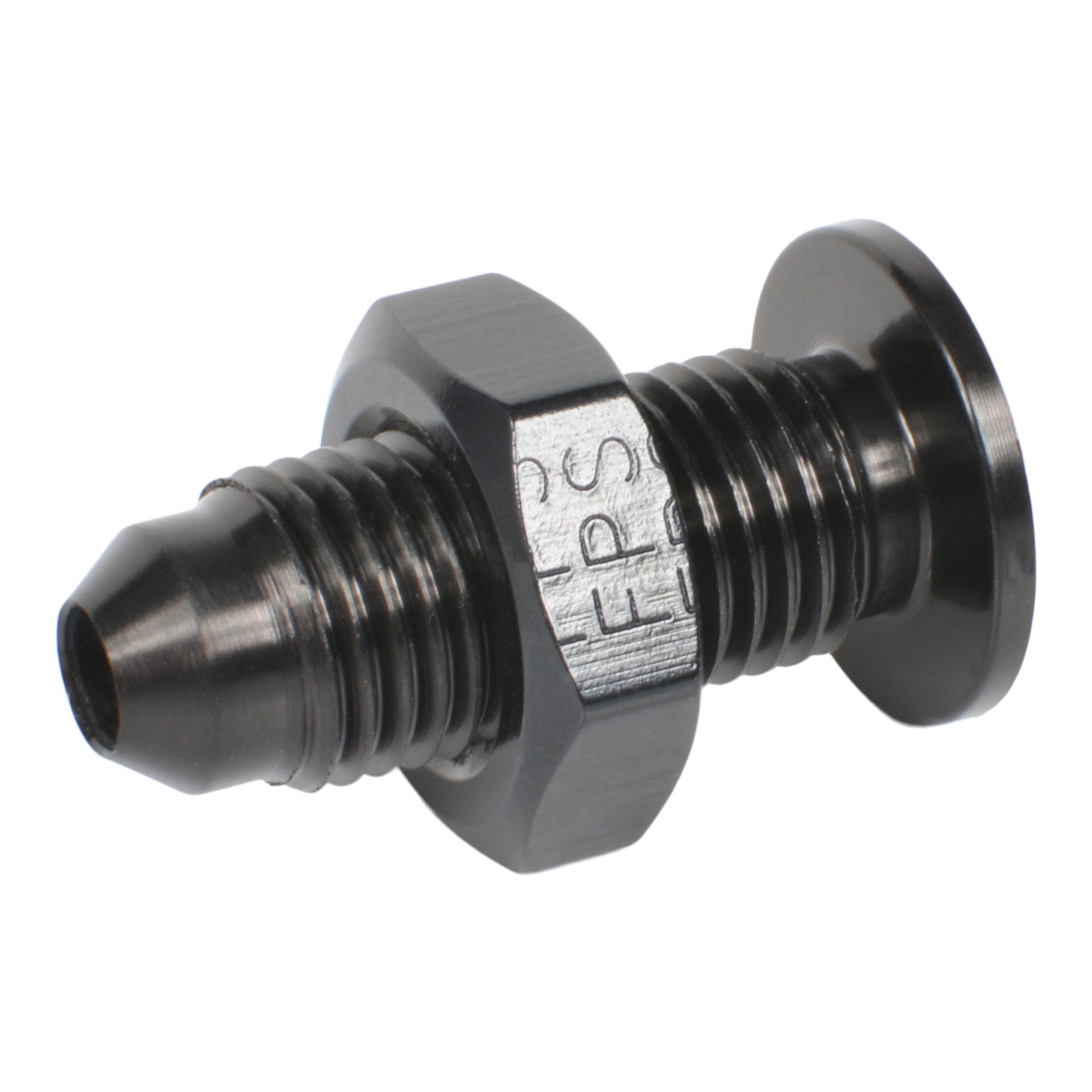 Joes Racing Products Overflow Nozzle - Straight - 4 AN Male - Aluminum - Black Anodized - Each