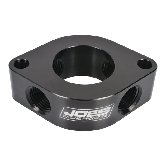 Joes Racing Products Water Neck Spacer - 1-1/8 in Thick - Four 1/2 in NPT Female Ports - O-Ring - Aluminum - Black