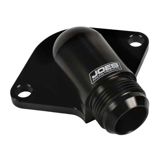 Joes Racing Products Water Neck - 90 Degree - 16 AN Male - Bolt-On - O-Ring Seal - Aluminum - Black Anodized - Chevy