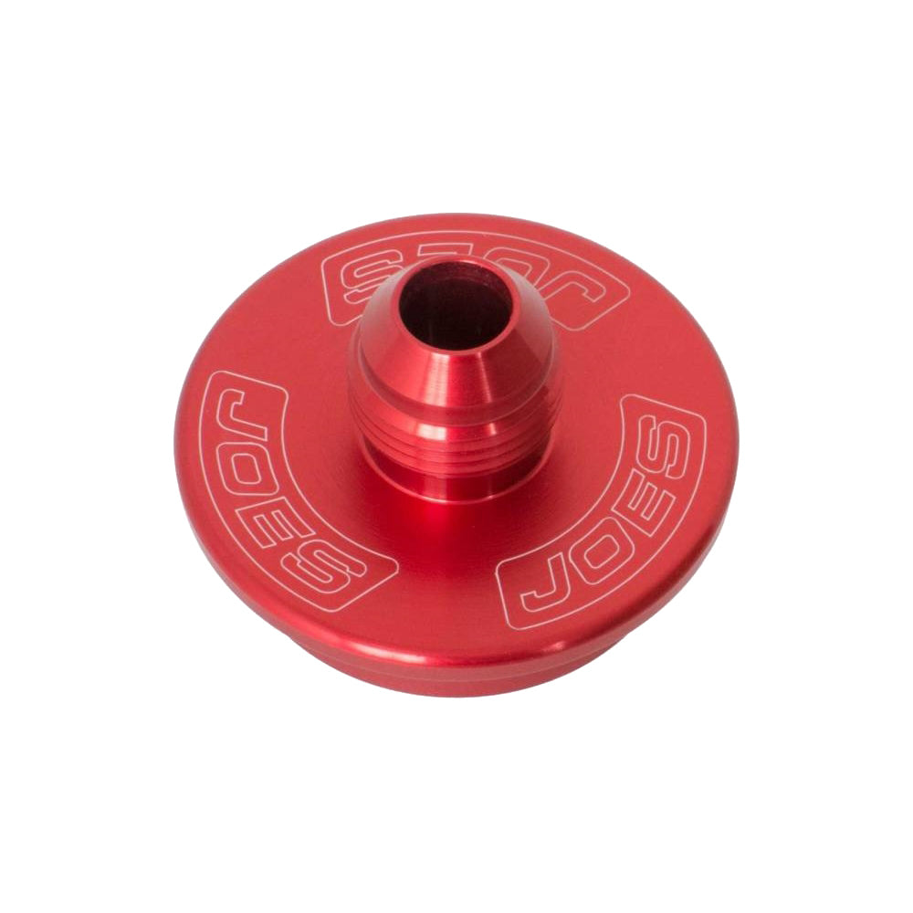 Joes Racing Products Freeze Plug Adapter - Straight - 8 AN Male - Aluminum - Red Anodized - Chevy - Each