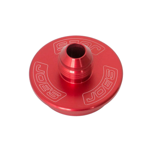 Joes Racing Products Freeze Plug Adapter - Straight - 8 AN Male - Aluminum - Red Anodized - Chevy - Each