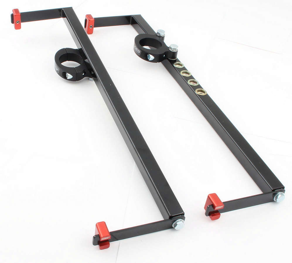 Joes Racing Products Radiator Bracket - Adjustable - Clamp-On - Aluminum / Steel - Black Powder Coat - Universal - 1.5