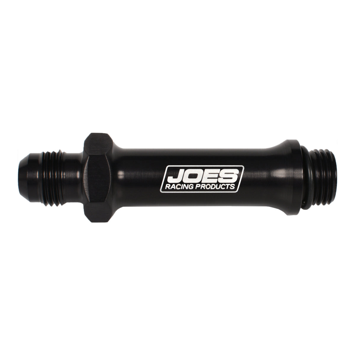 Joes Racing Products Fitting - Adapter - Straight - 6 AN Male O-Ring to 6 AN Male - 3 in Long - Aluminum - Black