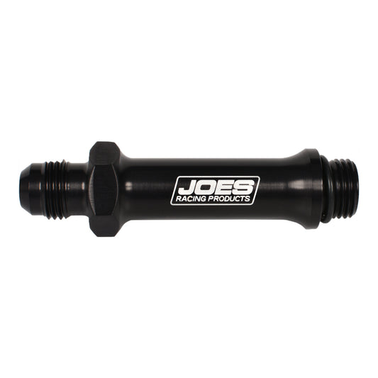 Joes Racing Products Fitting - Adapter - Straight - 6 AN Male O-Ring to 6 AN Male - 3 in Long - Aluminum - Black