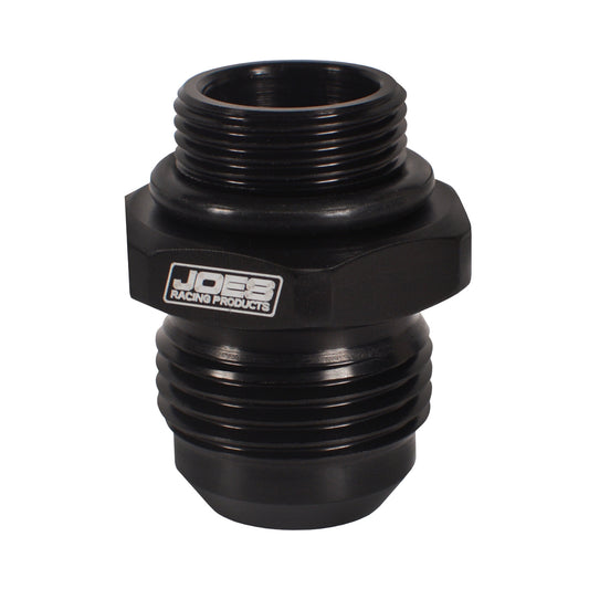 Joes Racing Products Fitting - Adapter - Straight - 22 mm x 1.50 Male O-Ring to 12 AN Male - Aluminum - Black Anodized