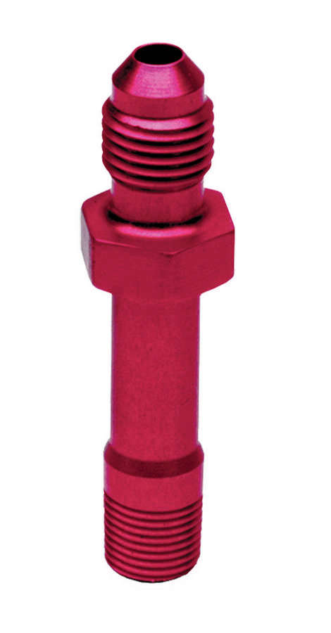 Joes Racing Products Fitting - Adapter - Straight - 3 AN Male to 1/8 in NPT Male - 2.250 in long - Aluminum - Red