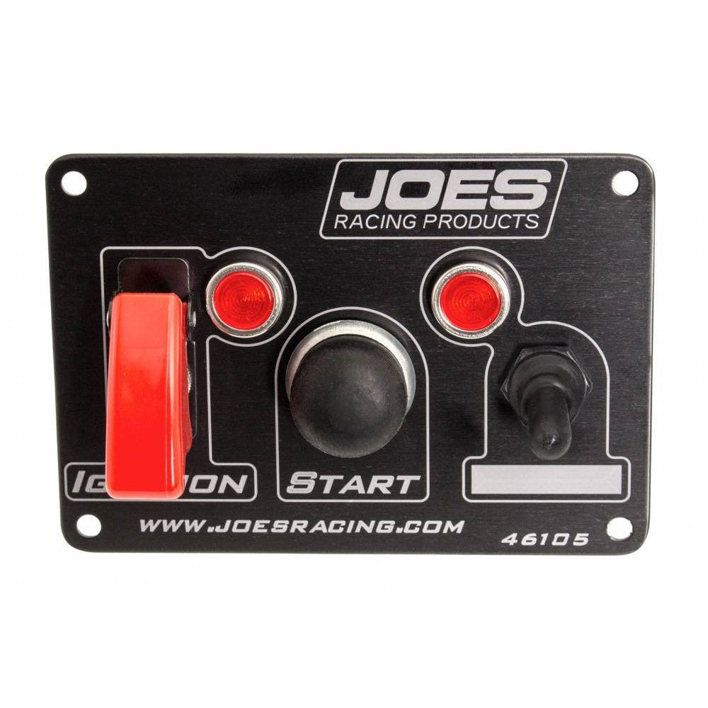 Joes Racing Products Switch Panel - Dash Mount - 5 x 3.5 in - 1 Safety Cover Toggle / 1 Momentary Button / 1 Toggle -
