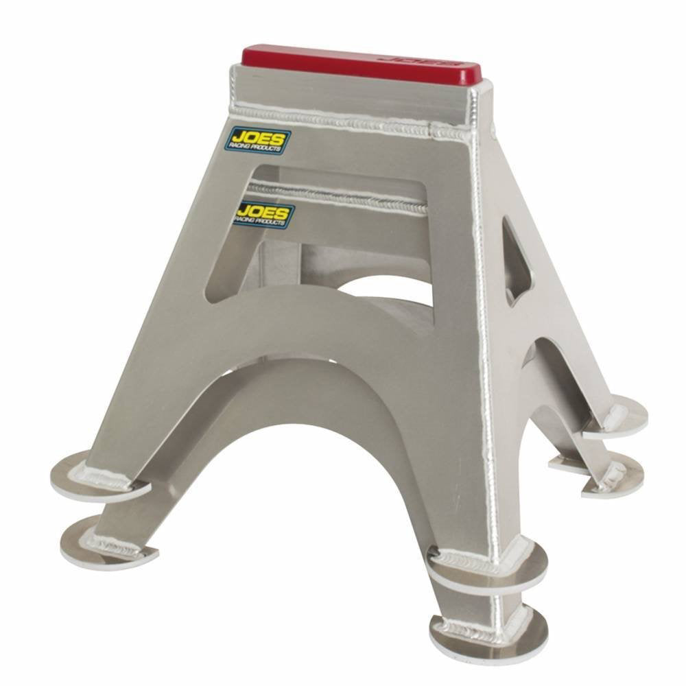 Joes Racing Products Jack Stand - 14 in Tall - 17 x 14 in Rectangle Base - Urethane Pad - Aluminum - Natural - Pair