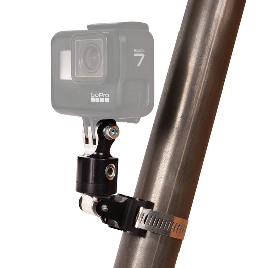 Joes Racing Products Camera Mount Clamp - Clamp-On - Adjustable - Go Pro Camera - Aluminum - Black Anodized - Each