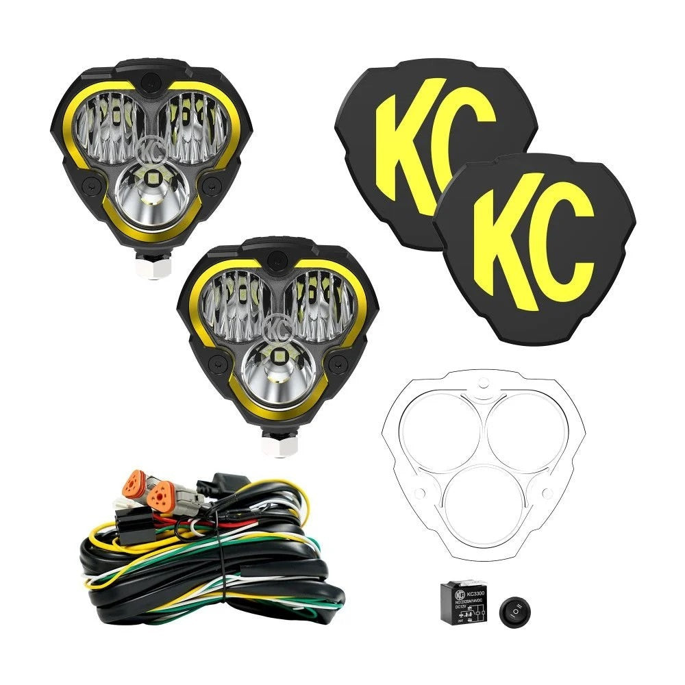 Kc Hilites LED Light Assembly - Flex Era 3 - Combo Beam - 120 Watts - 3 White LED - Covers Included - Universal -