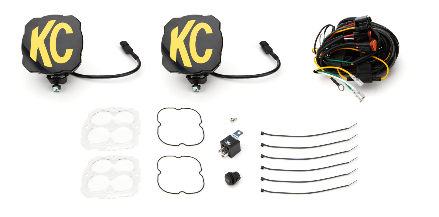 Kc Hilites LED Light Assembly - Flex Era 4 - Combo Beam - 160 Watts - 4 White LED - Covers Included - Universal -