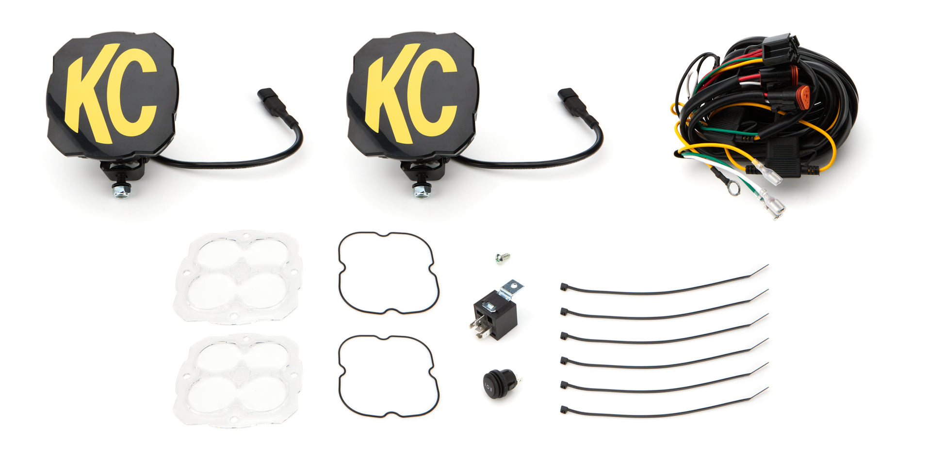 Kc Hilites LED Light Assembly - Flex Era 4 - Combo Beam - 160 Watts - 4 White LED - Covers Included - Universal -