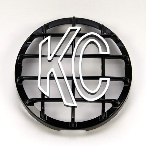 Kc Hilites Light Guard - White KC Logo - Plastic - Black - 6 in KC Daylighters / Slim Lights - Each