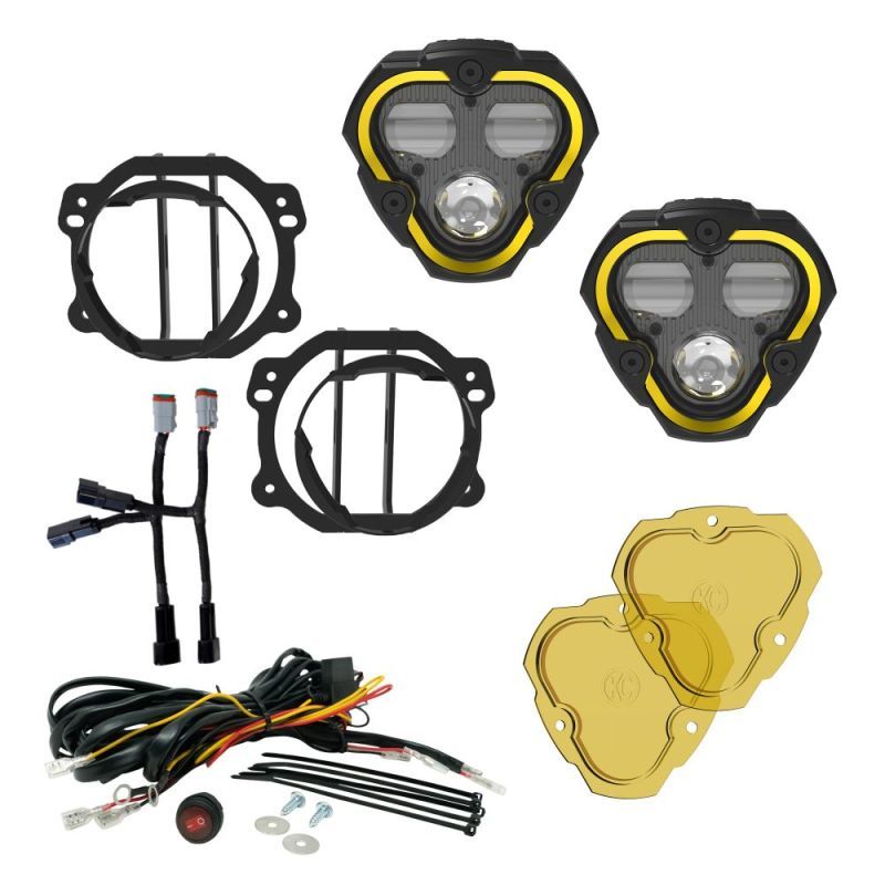 Kc Hilites LED Light Assembly - Flex Era 3 - Fog - 70 Watts - 3 White LED - Plastic Bumper Mount - Jeep JL / JT -