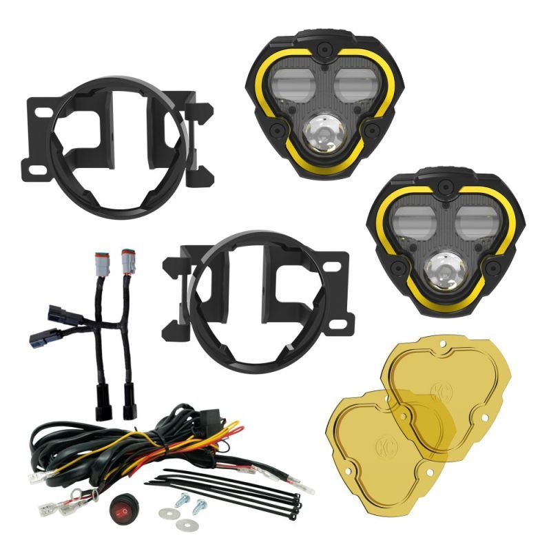 Kc Hilites LED Light Assembly - Flex Era 3 - Combo - 70 Watts - 3 White LED - Bumper Mount - Aluminum - Black Anodized