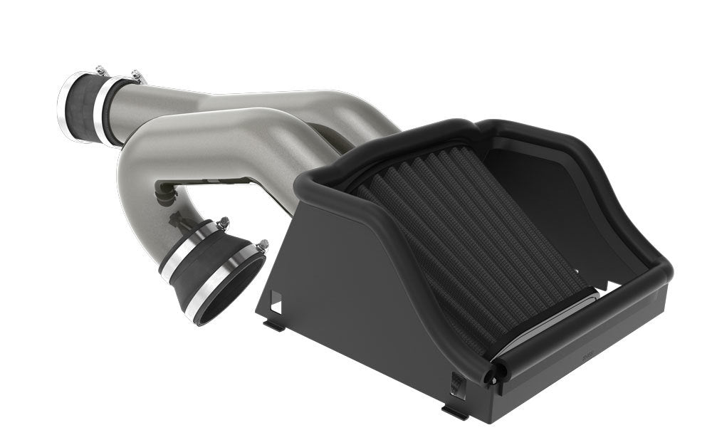 K And N Engineering Air Induction System - Reusable Dry Filter - Aluminum - Gray Powder Coat - Ford EcoBoost V6 - Ford