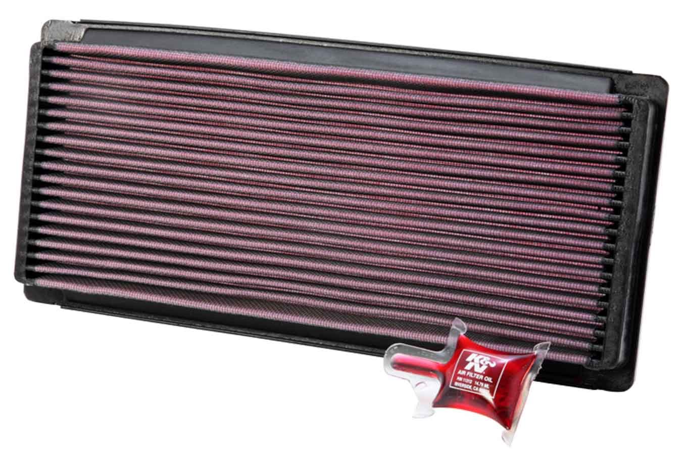 K And N Engineering Air Filter Element - Panel - 12.813 x 5.75 in - 1.188 in Tall - Reusable Cotton - Red - Ford