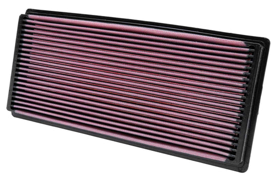 K And N Engineering Air Filter Element - Panel - 13.438 x 6.25 in - 1.125 in Tall - Reusable Cotton - Red - Jeep