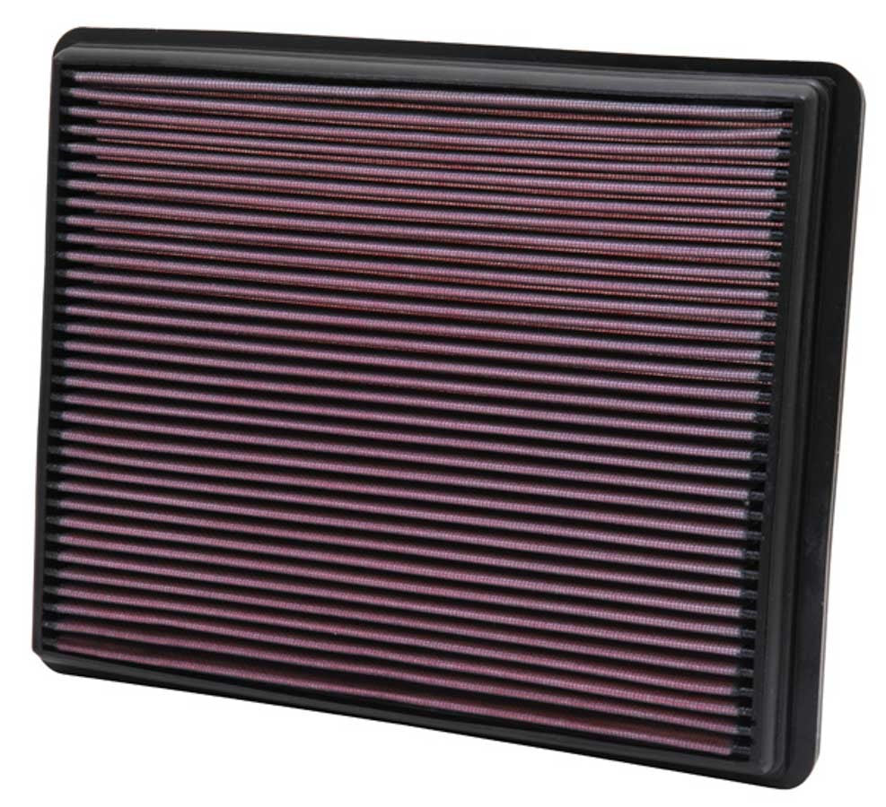 K And N Engineering Air Filter Element - Panel - 12.438 x 9.813 in - 1.188 in Tall - Reusable Cotton - Red - GM