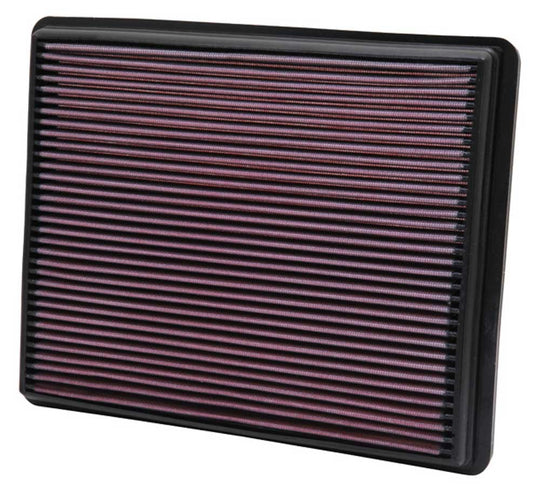 K And N Engineering Air Filter Element - Panel - 12.438 x 9.813 in - 1.188 in Tall - Reusable Cotton - Red - GM